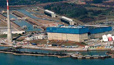 America's most dangerous reactors? Three Fukushima-clone GE Mark I reactors inside a single building at Browns Ferry, Alabama.