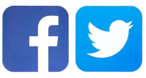 Facebook and Twitter logos